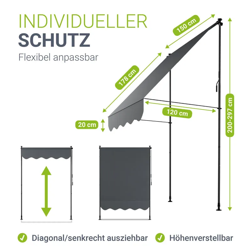 Klemmmarkise Kapstadt mit Handkurbel