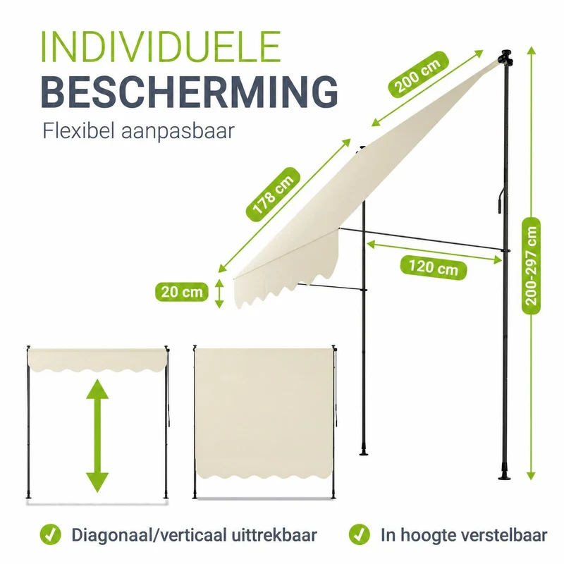 Klemmmarkise Kapstadt mit Handkurbel