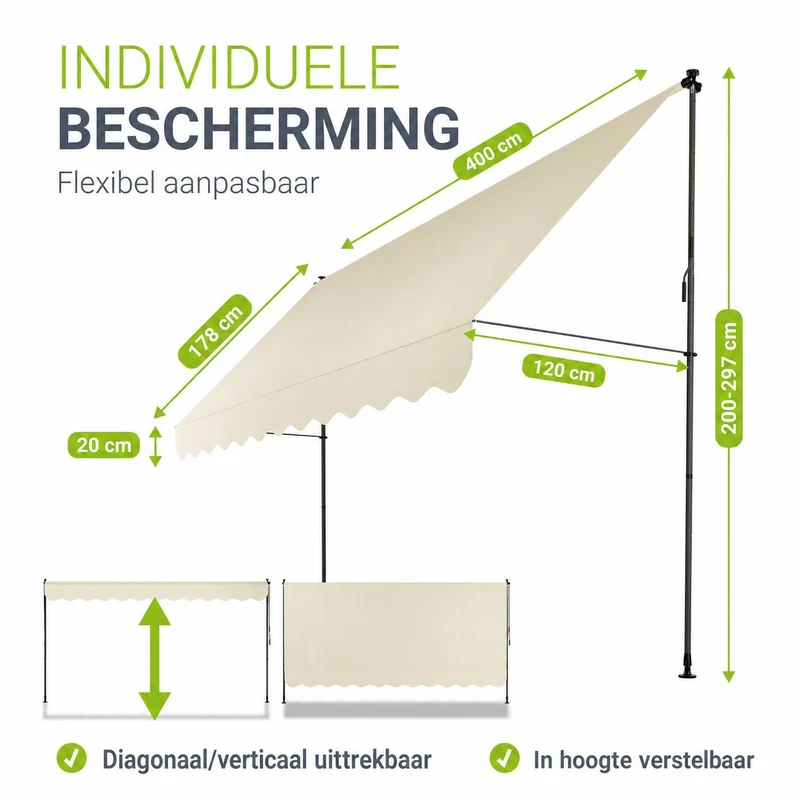Klemmmarkise Kapstadt mit Handkurbel