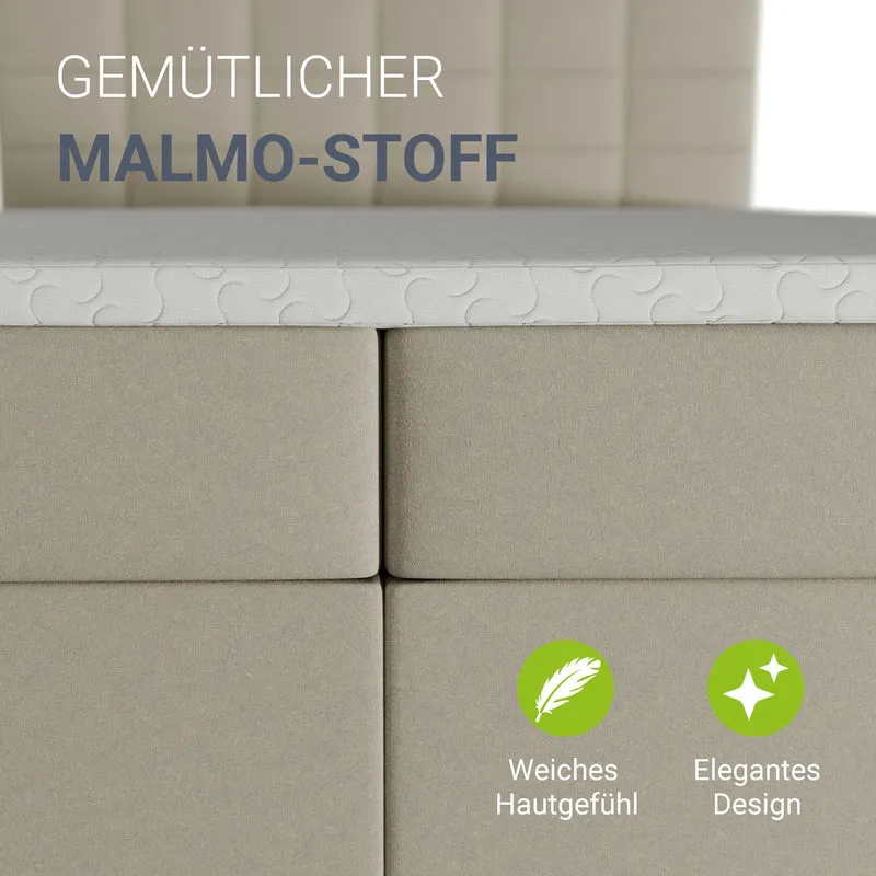 Boxspringbett Seattle - Malmo-Stoff