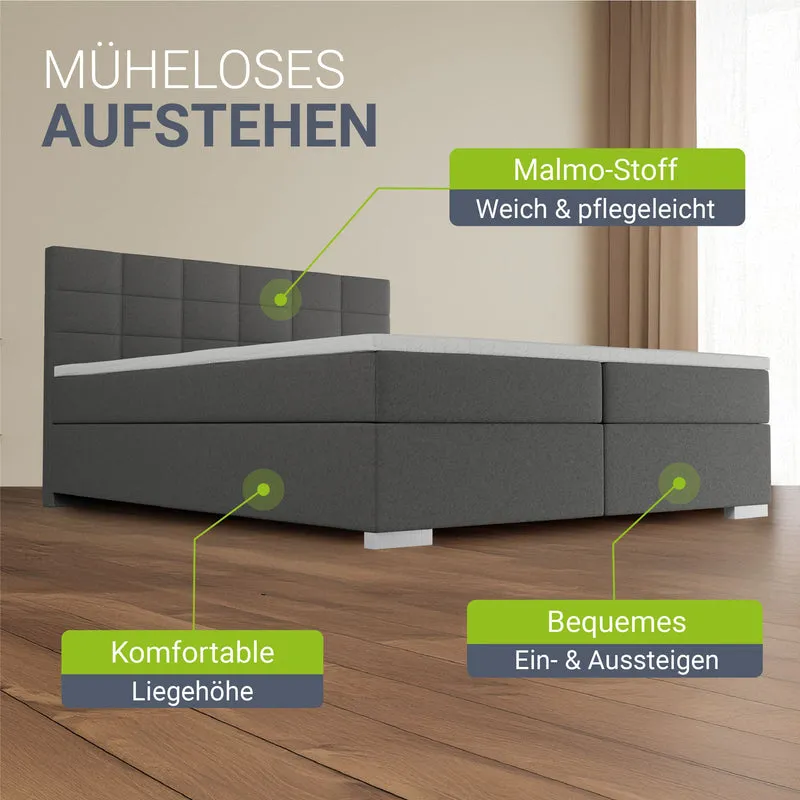 Boxspringbett Seattle - Malmo-Stoff