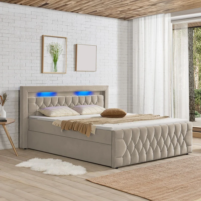 Boxspringbett Leona - Samt
