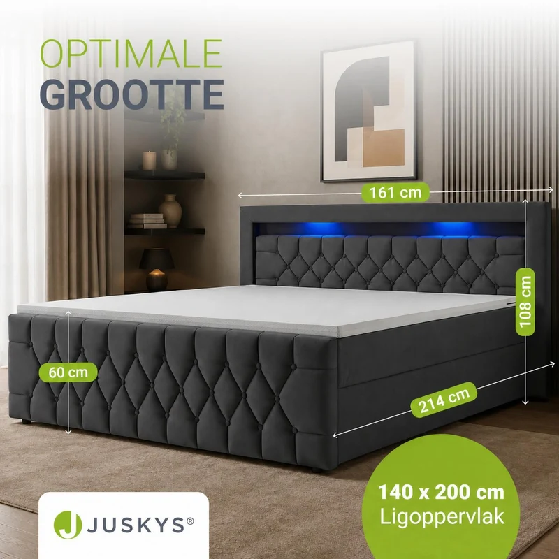Boxspringbett Leona - Samt