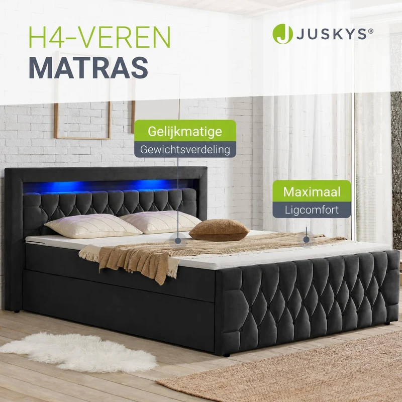 Boxspringbett Leona - Samt