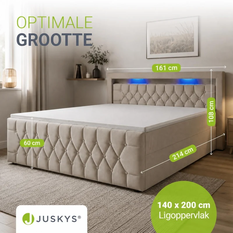 Boxspringbett Leona - Samt