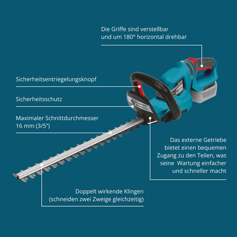 "Könner & Söhnen" Akku-Heckenschere KS HT-20V