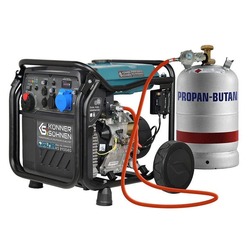 "Könner & Söhnen" LPG/Benzin-Inverter-Generator KS 8100iEG - 8kW Nennleistung - Gas-/Benzinmotor