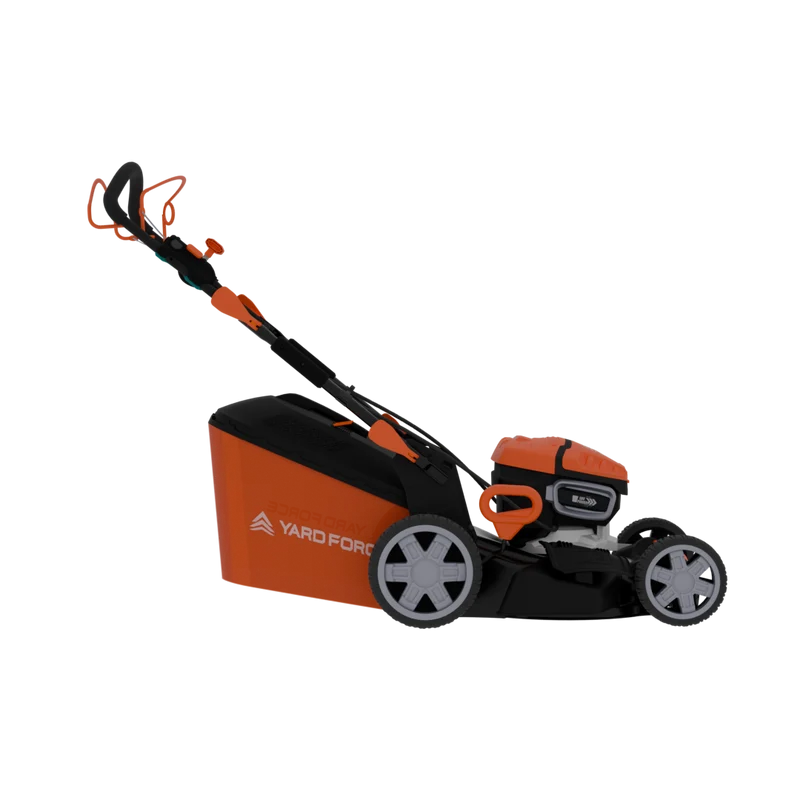 Yard Force 58V LFP-Akku-Rasenmäher LM P46A – Integrierter 8,6 Ah Akku, 196cc Benzin-Power (12,2 Nm), 46 cm Schnittbreite, 2 Std. Laufzeit, extrem sicher & langlebig
