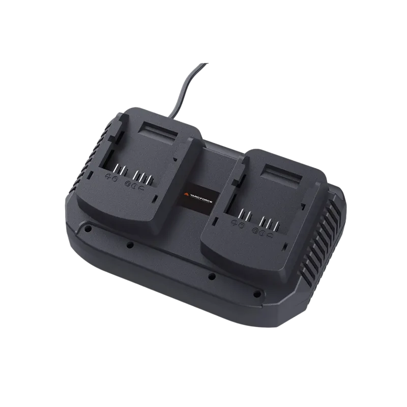 Yard Force 20V Dual-Ladegerät AL C40D – Für 2 Akkus gleichzeitig, CR20-Serie, Schnelles Laden, Plug & Play
