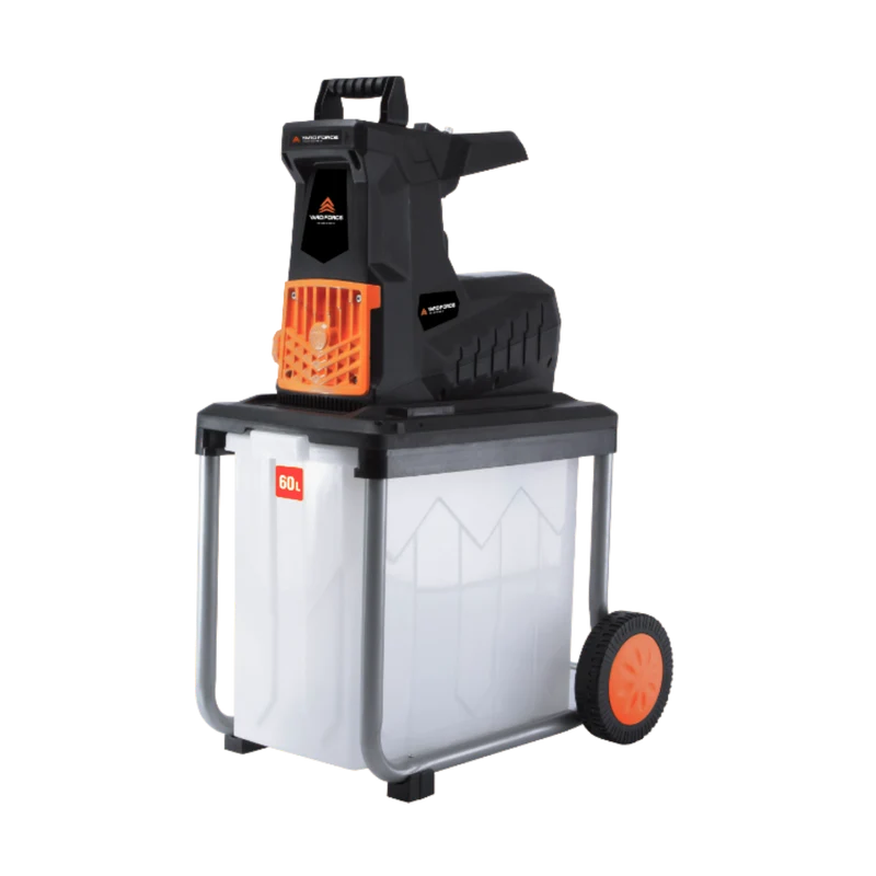 Yard Force 2800W Elektro-Leisehäcksler ER U45 – für Äste bis 45 mm, 60L integrierte Fangbox, Rückwärtslauf, leise & effizient