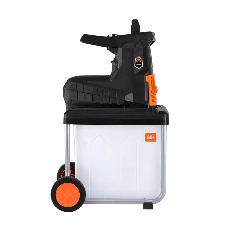 Yard Force 2800W Elektro-Leisehäcksler ER U45 – für Äste bis 45 mm, 60L integrierte Fangbox, Rückwärtslauf, leise & effizient