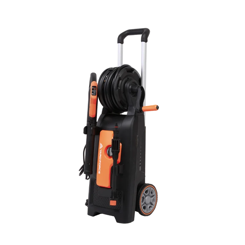 Yard Force 2200W Hochdruckreiniger EW U15E – max. 165 Bar, 450 l/h Fördermenge, Schlauchtrommel mit 6m Schlauch, Teleskopgriff, inkl. Zubehör
