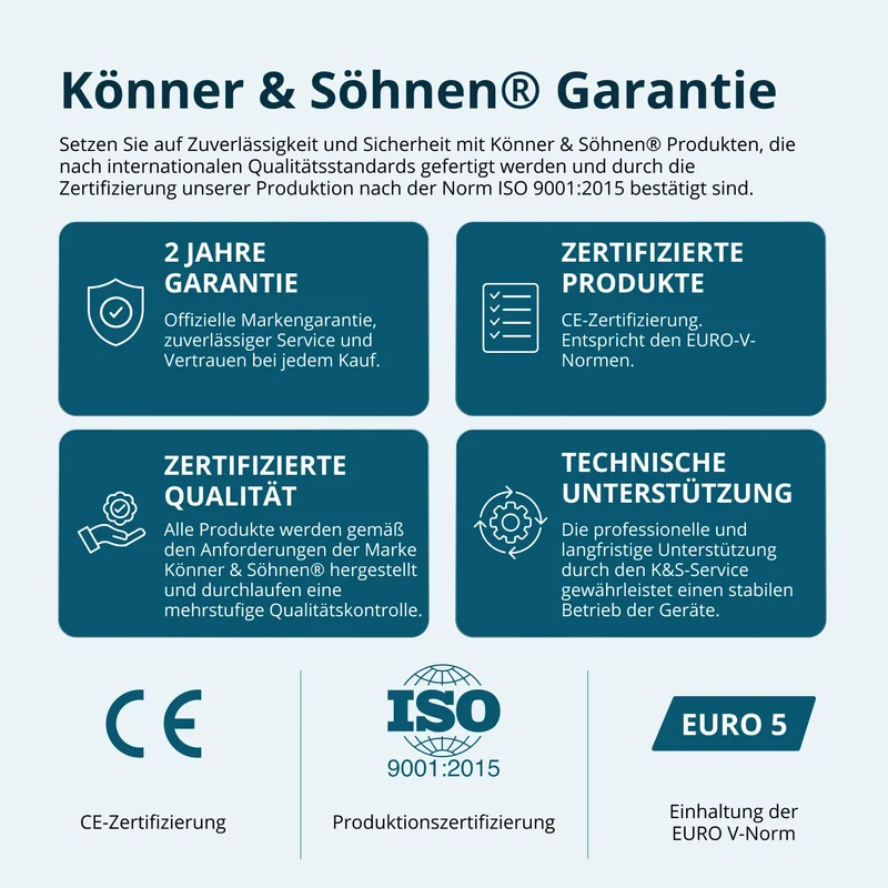 "Könner & Söhnen" LPG/Benzin-Inverter-Generator KS 4000iEG S - 3.5kW Nennleistung - Benzin / Gas Motor - 230V
