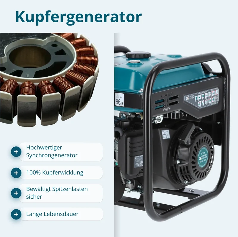 "Könner & Söhnen" Inverter-Generator KS 3300i - 3kW Nennleistung - Benzinmotor - 230V