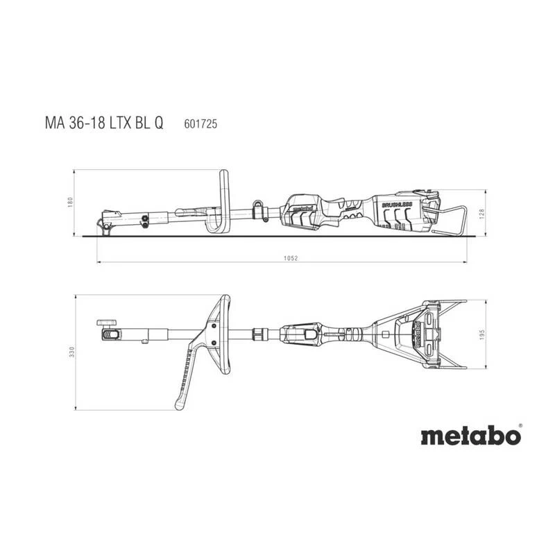 B-Ware Metabo Akku Grasscheren-Universal-Streuaufsatz MA 36-18 LTX BL Q 18V ohne Akku