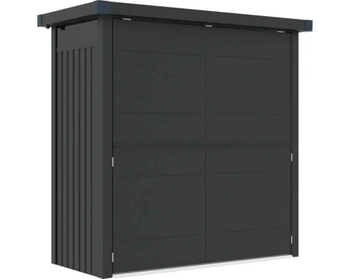 B-Ware Konsta Gartenhaus Geräteschuppen Grillhaus Frontseite 230x113x222cm anthrazit