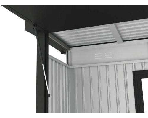 B-Ware Konsta Gartenhaus Geräteschuppen Grillhaus Frontseite 230x113x222cm anthrazit