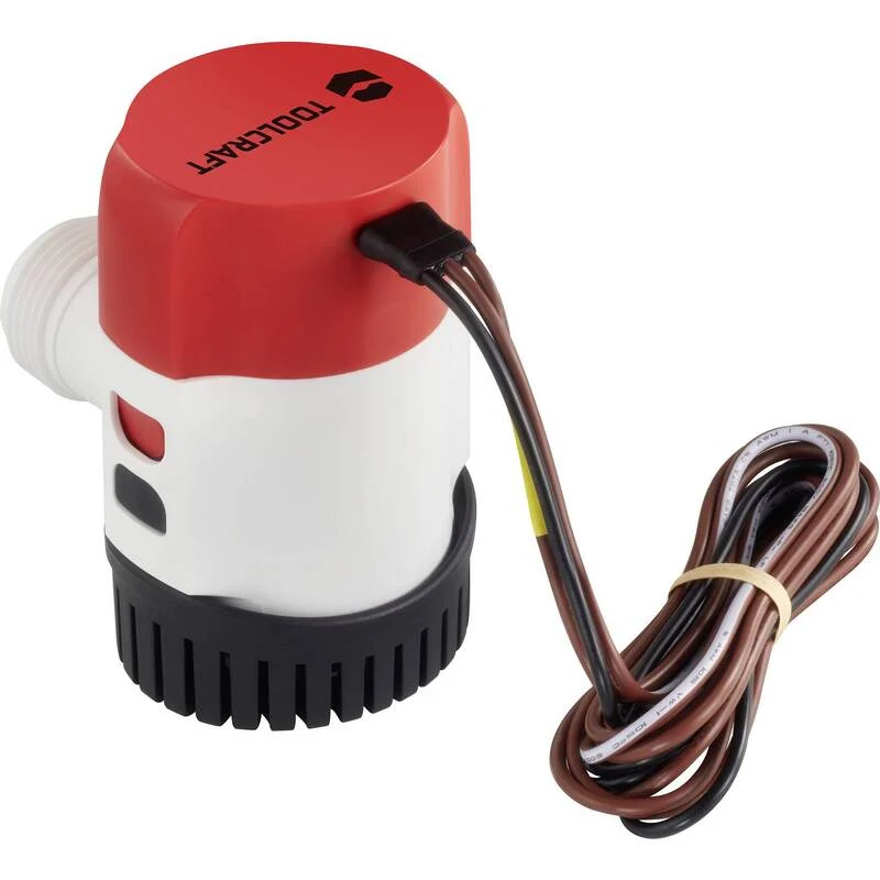 B-Ware Toolcraft Niedervolt-Tauchpumpe 3028l/h 12V DC Wasserpumpe mit Sensor 3m Höhe