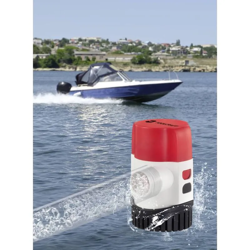 B-Ware Toolcraft Niedervolt-Tauchpumpe 3028l/h 12V DC Wasserpumpe mit Sensor 3m Höhe
