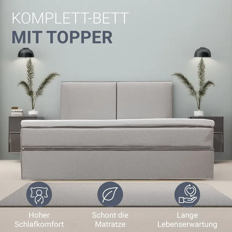 Boxspringbett Detroit - Chenille-Stoff
