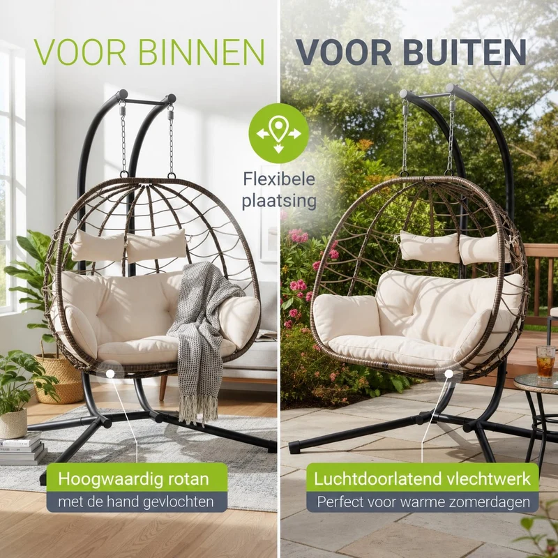Polyrattan Doppelhängesessel Aria