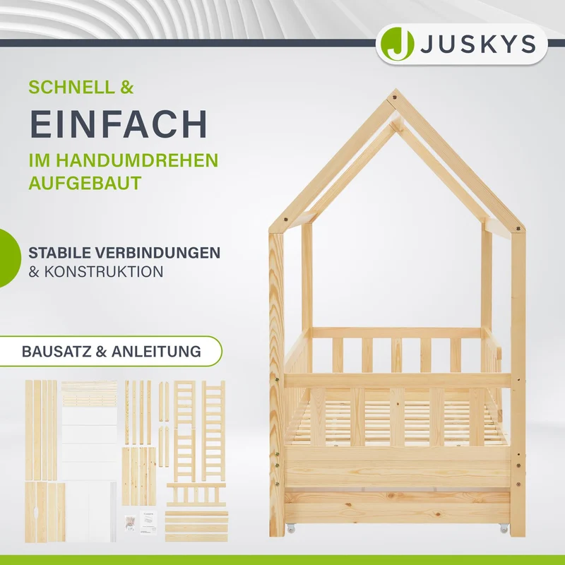 Kinderbett Marli 90 x 200 cm mit Bettkasten