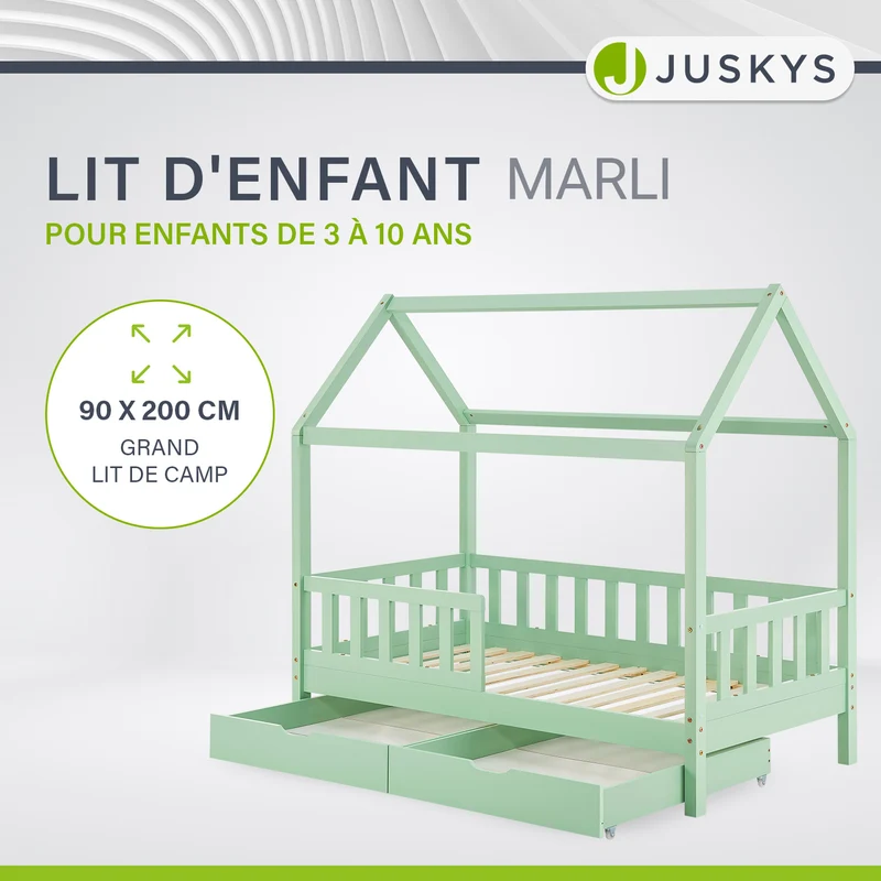 Kinderbett Marli 90 x 200 cm mit Bettkasten