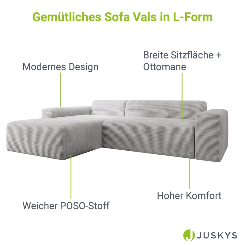 Sofa in L-Form Vals