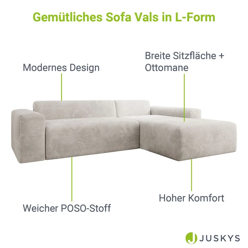 Sofa in L-Form Vals