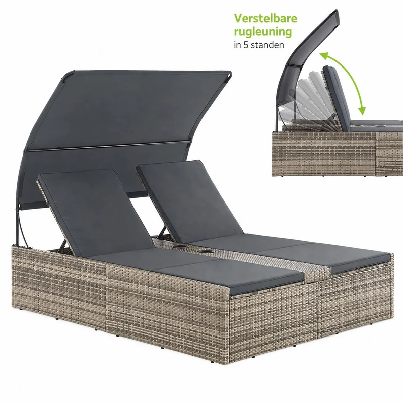 Polyrattan Doppelliege Syros