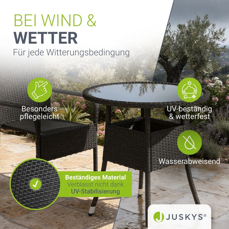 Runder Polyrattan Gartentisch Yoro