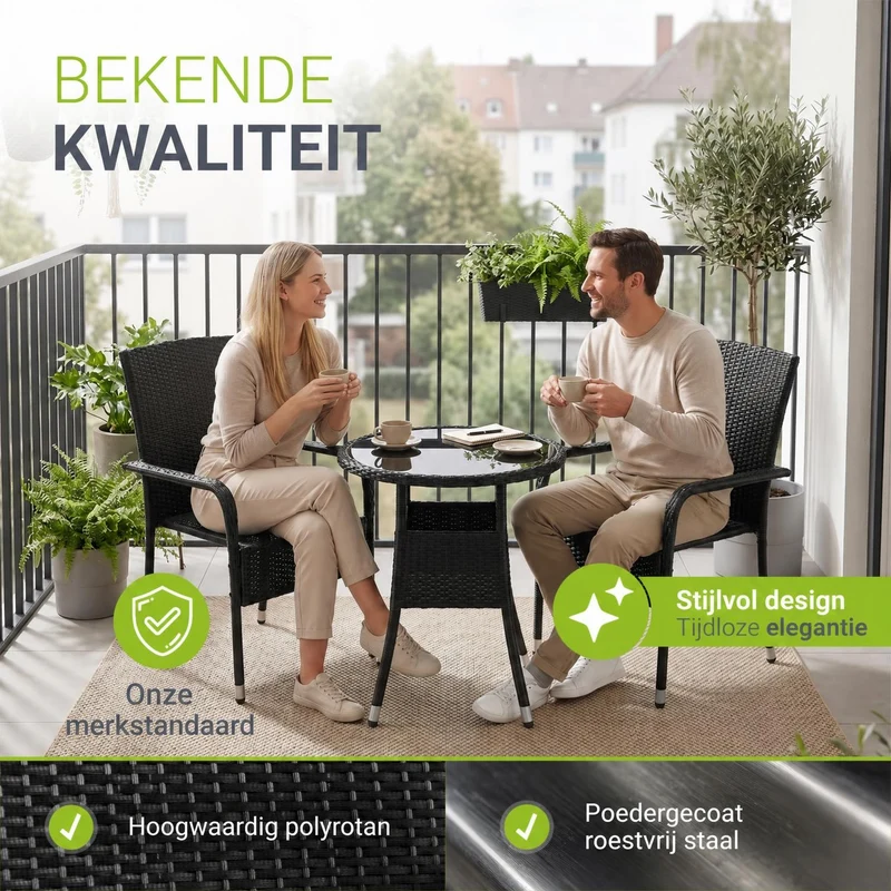 Runder Polyrattan Gartentisch Yoro