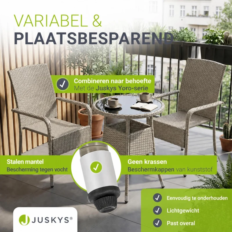 Runder Polyrattan Gartentisch Yoro