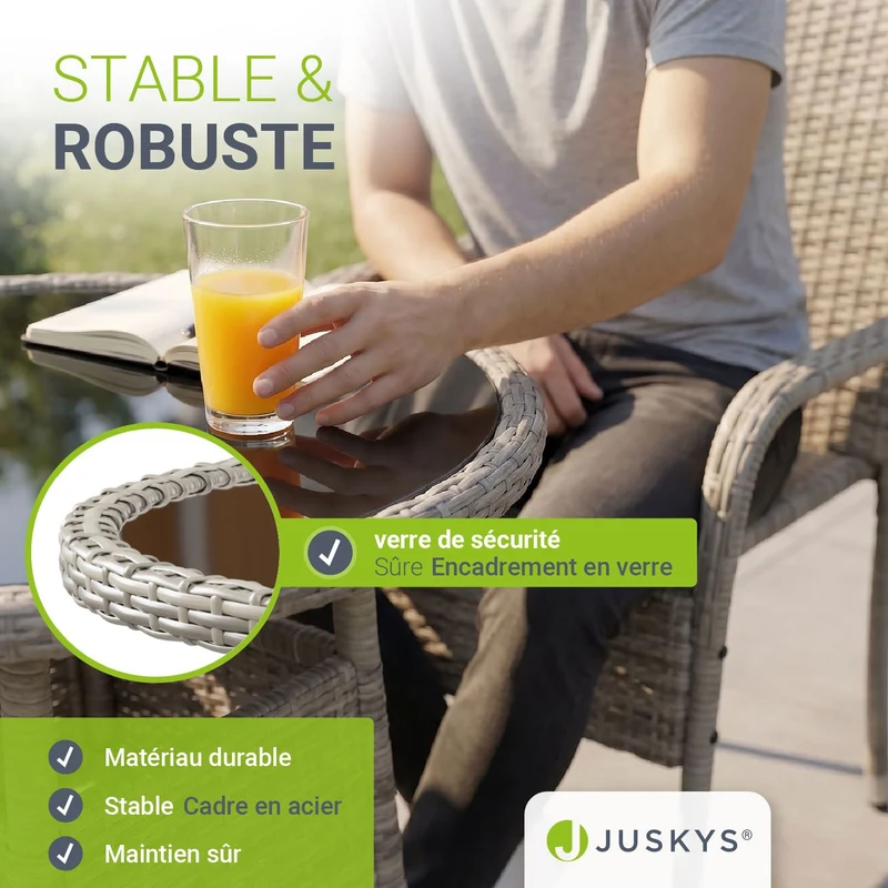Runder Polyrattan Gartentisch Yoro