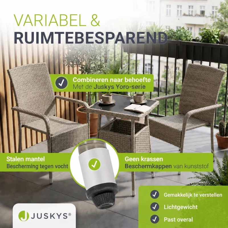 Eckiger Polyrattan Gartentisch Yoro