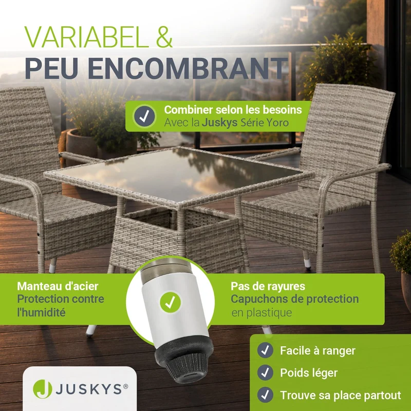 Eckiger Polyrattan Gartentisch Yoro