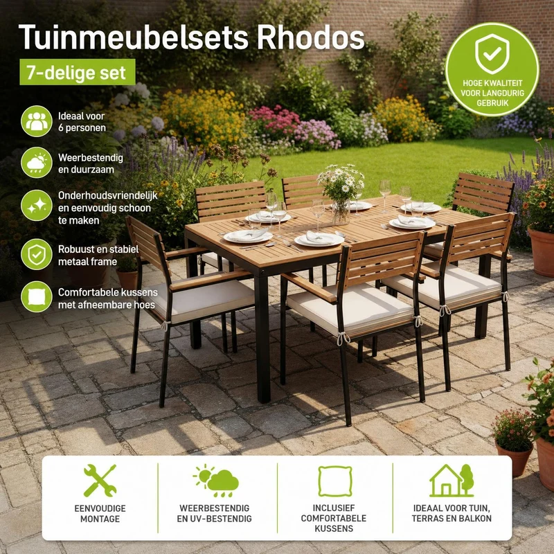 Akazienholz Gartengarnitur Rhodos