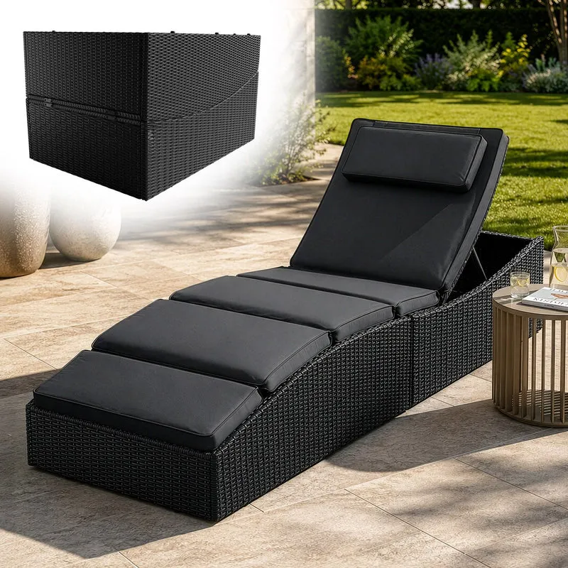 Faltbare Polyrattan Sonnenliege Lamia