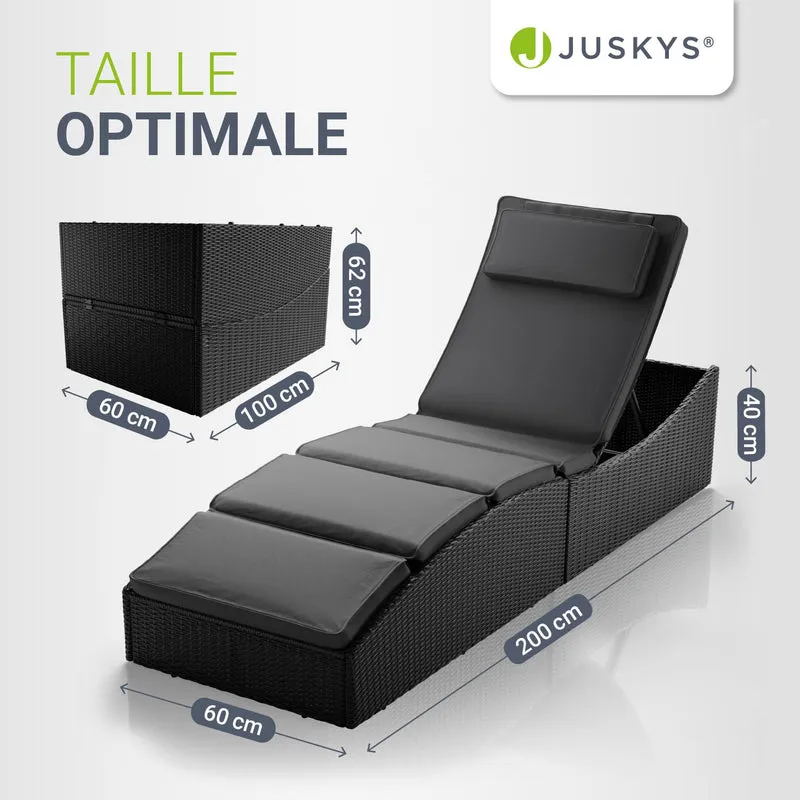 Faltbare Polyrattan Sonnenliege Lamia