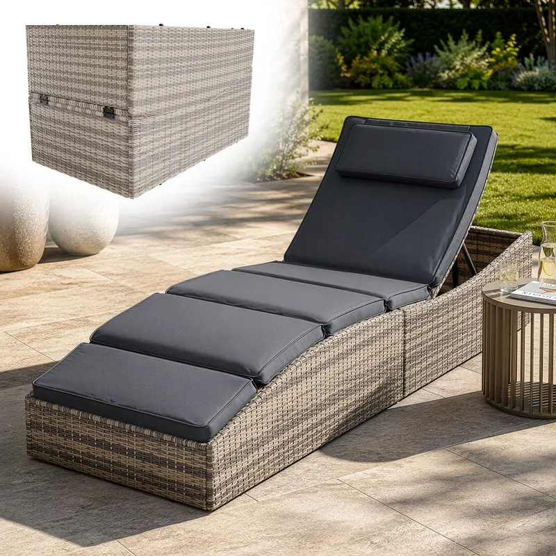 Faltbare Polyrattan Sonnenliege Lamia