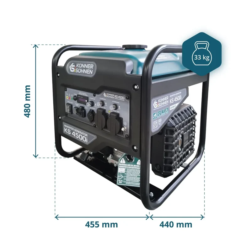 "Könner & Söhnen" Inverter-Generator KS 4500i - 4.2kW Nennleistung - Benzinmotor - 230V