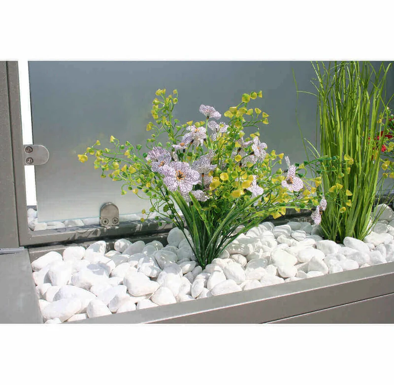 Mobiler Windschutz Pflanzkasten rostfrei Breite 150cm mit Rollen Sicherheitsglas Klarglas