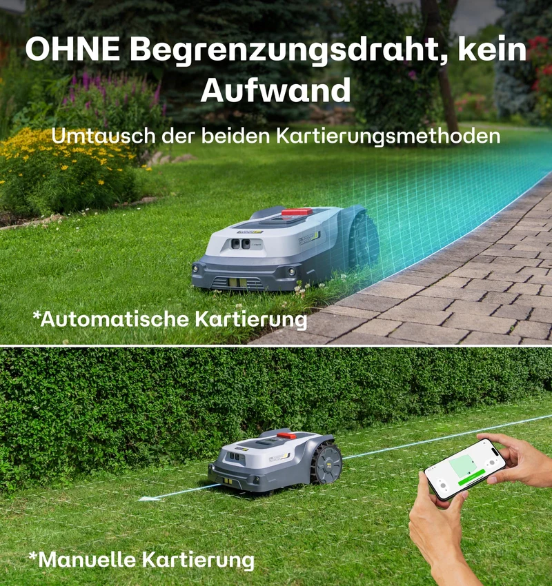 RoboUP T600 Mähroboter 800 m² – Ohne Begrenzungskabel, RTK, KI-Erkennung, 20° Steigung