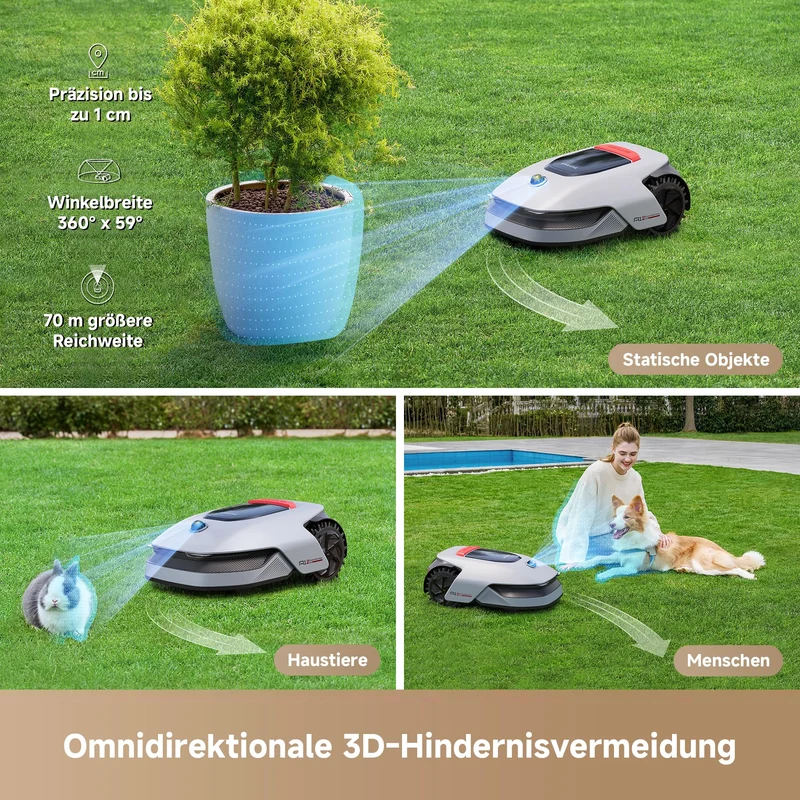 Dreame A1 Pro Mähroboter 2000 m² – Ohne Begrenzungskabel, 3D LiDAR, OmniSense