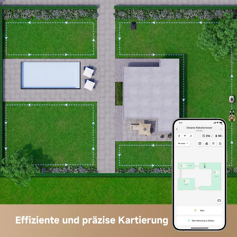 Dreame A1 Pro Mähroboter 2000 m² – Ohne Begrenzungskabel, 3D LiDAR, OmniSense