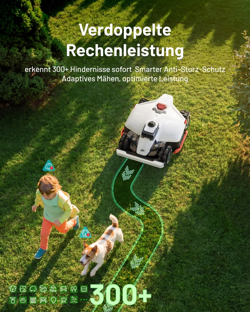 MAMMOTION LUBA 3 AWD Mähroboter 3000 m² – Ohne Begrenzungskabel, LiDAR+NetRTK, 80% Steigung
