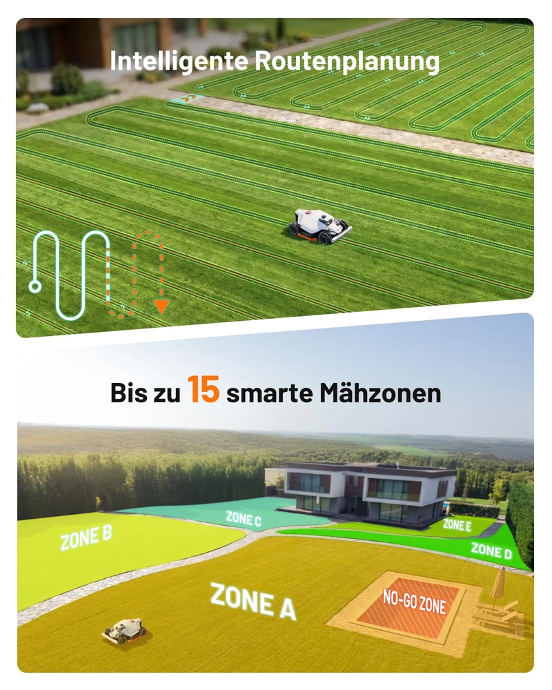 MAMMOTION LUBA 3 AWD Mähroboter 1500 m² inkl. Garage – Ohne Begrenzungskabel, LiDAR+Kamera, 80% Steigung