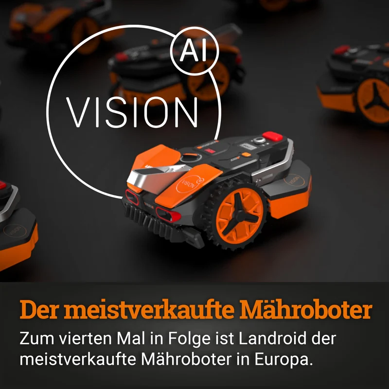 WORX Landroid Vision M800 WR208E.1 Mähroboter 800 m² – Ohne Begrenzungskabel, KI-Hindernisvermeidung