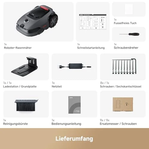 MOVA LiDAX Ultra 800 Mähroboter 800 m² – Ohne Begrenzungskabel, 3D LiDAR+Vision, 5 cm Kantenschnitt