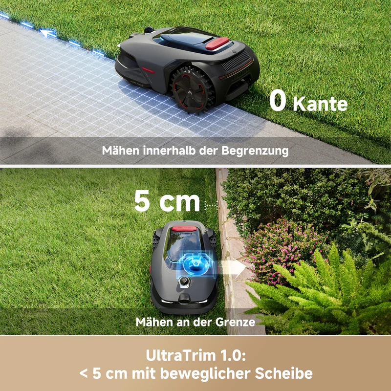 MOVA LiDAX Ultra 1200 Mähroboter 1200 m² – Ohne Begrenzungskabel, 3D LiDAR+Vision, 5 cm Kantenschnitt